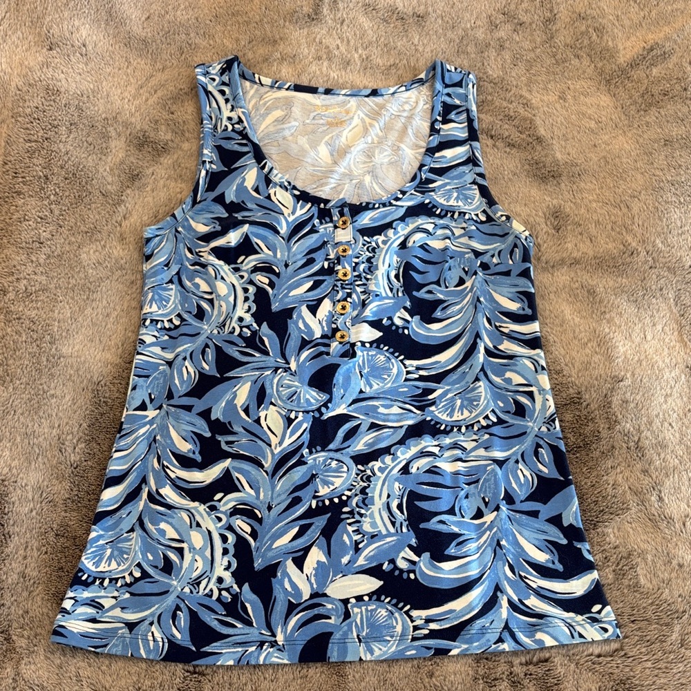 Lilly Pulitzer Tank Top with gold buttons